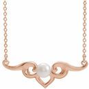 Cultured Freshwater Pearl Necklace in 14 Karat Rose Gold Freshwater Cultured Pearl Bar 16