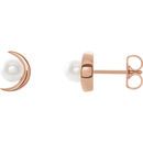 14 Karat Rose Gold Freshwater Pearl Earrings