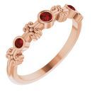 Red Garnet Ring in 14 Karat Rose Gold Garnet Bezel-Set Ring
