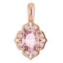 Pink Morganite Pendant in 14 Karat Rose Gold Morganite & .07 Carat Diamond Pendant