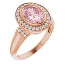 Pink Morganite Ring in 14 Karat Rose Gold Morganite & 1/5 Carat Diamond Ring