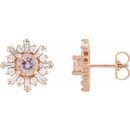 Pink Morganite Earrings in 14 Karat Rose Gold Morganite & 3/4 Carat Diamond Earrings