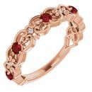 Red Garnet Ring in 14 Karat Rose Gold Mozambique Garnet & .02 Carat Diamond Vintage-Inspired Scroll Ring