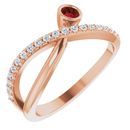 Red Garnet Ring in 14 Karat Rose Gold Mozambique Garnet & 1/5 Carat Diamond Ring