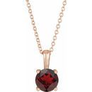 Red Garnet Necklace in 14 Karat Rose Gold Mozambique Garnet 16-18