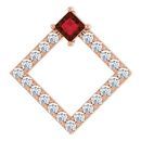 Red Garnet Pendant in 14 Karat Rose Gold Mozambique Garnet & 3/8 Carat Diamond Pendant