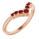Red Garnet Ring in 14 Karat Rose Gold Mozambique Garnet Graduated 