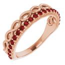 Red Garnet Ring in 14 Karat Rose Gold Mozambique Garnet Infinity-Inspired Stackable Ring