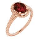 Red Garnet Ring in 14 Karat Rose Gold Mozambique Garnet Rope Ring