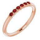 Red Garnet Ring in 14 Karat Rose Gold Mozambique Garnet Stackable Ring