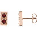 Red Garnet Earrings in 14 Karat Rose Gold Mozambique GarnetTwo-Stone Earrings