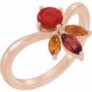 Natural Opal Ring in 14 Karat Rose Gold Multi-Gemstone Ring