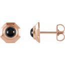 Black Black Onyx Earrings in 14 Karat Rose Gold Onyx Geometric Earrings