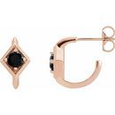 Black Black Onyx Earrings in 14 Karat Rose Gold Onyx Geometric Hoop Earrings