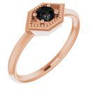 Black Black Onyx Ring in 14 Karat Rose Gold Onyx Geometric Ring