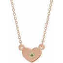 Genuine Peridot Necklace in 14 Karat Rose Gold Peridot Heart 16