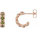 Genuine Peridot Earrings in 14 Karat Rose Gold Peridot Hoop Earrings