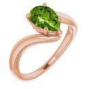 Genuine Peridot Ring in 14 Karat Rose Gold Peridot Ring