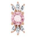 Pink Morganite Pendant in 14 Karat Rose Gold Pink Morganite & 1/4 Carat Diamond Pendant