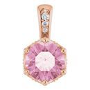 Genuine Topaz Pendant in 14 Karat Rose Gold Pink Passion Topaz & .03 Carat Diamond Pendant