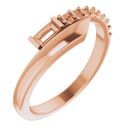 Genuine Sapphire Ring in 14 Karat Rose Gold Pink Sapphire & 1/6 Carat Diamond Bypass Ring
