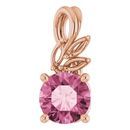 Pink Tourmaline Pendant in 14 Karat Rose Gold Pink Tourmaline & 1/10 Carat Diamond Pendant