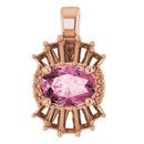 Pink Tourmaline Pendant in 14 Karat Rose Gold Pink Tourmaline & 1/3 Carat Diamond Pendant