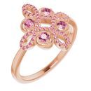 Pink Tourmaline Ring in 14 Karat Rose Gold Pink Tourmaline & 1/6 Carat Diamond Clover Ring