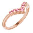 Pink Tourmaline Ring in 14 Karat Rose Gold Pink Tourmaline Graduated 