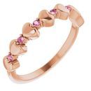 Pink Tourmaline Ring in 14 Karat Rose Gold Pink Tourmaline Stackable Heart Ring