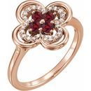 Natural Ruby Ring in 14 Karat Rose Gold Ruby & 1/10 Carat Diamond Ring