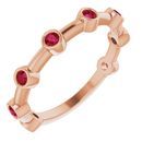 Natural Ruby Ring in 14 Karat Rose Gold Ruby Bezel-Set Bar Ring