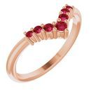 Natural Ruby Ring in 14 Karat Rose Gold Ruby Graduated 