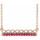 Genuine Ruby Necklace in 14 Karat Rose Gold Ruby Infinity-InspiGenuine Bar 18