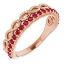 Natural Ruby Ring in 14 Karat Rose Gold Ruby Infinity-InspiNatural Stackable Ring