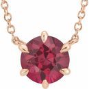 Genuine Ruby Necklace in 14 Karat Rose Gold Ruby Solitaire 16