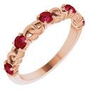 Natural Ruby Ring in 14 Karat Rose Gold Ruby Stackable Link Ring