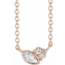 Genuine Sapphire Necklace in 14 Karat Rose Gold Sapphire & .03 Carat Diamond 16