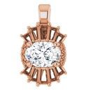 Genuine Sapphire Pendant in 14 Karat Rose Gold Sapphire & 1/3 Carat Diamond Pendant