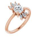 Genuine Sapphire Ring in 14 Karat Rose Gold Sapphire & 1/4 Carat Diamond Ring