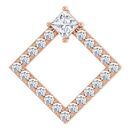 Genuine Sapphire Pendant in 14 Karat Rose Gold Sapphire & 3/8 Carat Diamond Pendant