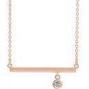 Genuine Sapphire Necklace in 14 Karat Rose Gold Sapphire Bezel-Set 18