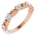 Genuine Sapphire Ring in 14 Karat Rose Gold Sapphire Stackable Link Ring