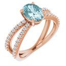 Genuine Topaz Ring in 14 Karat Rose Gold Sky Genuine Topaz & 1/3 Carat Diamond Ring