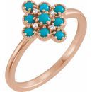 Genuine Turquoise Ring in 14 Karat Rose Gold Turquoise & .02 Carat Diamond Ring