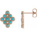 Genuine Turquoise Earrings in 14 Karat Rose Gold Turquoise & .03 Carat Diamond Geometric Earrings