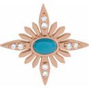 Genuine Turquoise Pendant in 14 Karat Rose Gold Turquoise & .08 Carat Diamond Celestial Pendant