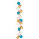 Multi-Gemstone Pendant in 14 Karat Rose Gold Turquoise, Honey Topaz & 1/8 Carat Diamond Scattered Bar Pendant