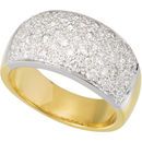 Diamond Ring in 14 Karat & Yellow Gold 1 Carat Diamond Micro Pave Ring Size 7