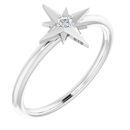White Diamond Ring in 14 Karat White Gold .03 Carat Diamond Star Ring